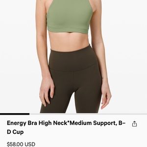 Lululemon Energy Bra High Neck Size 12